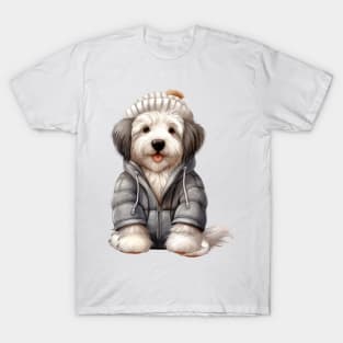 Winter Old English Sheepdog T-Shirt